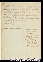 Lichtenberg, Georg Christoph: certificate of election to the Royal Society