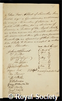 Abbot, John Farr: certificate of election to the Royal Society