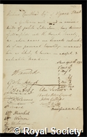 Greatheed, Richard Wilson: certificate of election to the Royal Society
