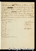 Watkins, Thomas: certificate of election to the Royal Society