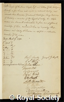 Peirson, Peter: certificate of election to the Royal Society