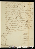Crathorne, Henry: certificate of election to the Royal Society