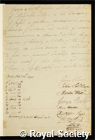 Gibbes, Sir George Smith: certificate of election to the Royal Society