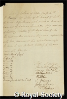 Latham, William: certificate of election to the Royal Society