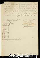 Howley, William: certificate of election to the Royal Society