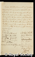 Hatchett, Charles: certificate of election to the Royal Society