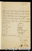 Aust, George: certificate of election to the Royal Society