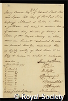 Browne, Henry: certificate of election to the Royal Society