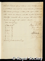 Freeman, Charles: certificate of election to the Royal Society