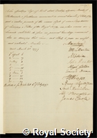 Spalding, John: certificate of election to the Royal Society