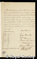 Duncan, Alexander: certificate of election to the Royal Society