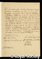 Gallitzin, Prince Demetrius: certificate of election to the Royal Society