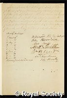 Jackson, Samuel: certificate of election to the Royal Society