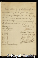 Howard, Edward Charles: certificate of election to the Royal Society