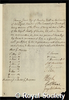 Jones, Sir Thomas Tyrwhitt: certificate of election to the Royal Society
