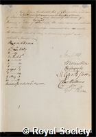Macdonald, John: certificate of election to the Royal Society: certificate of election to the Royal Society