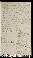 Parry, Caleb Hillier: certificate of election to the Royal Society: certificate of election to the Royal Society