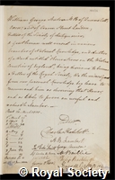Maton, William George: certificate of election to the Royal Society: certificate of election to the Royal Society