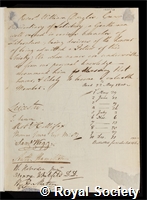 Douglas, William: certificate of election to the Royal Society: certificate of election to the Royal Society