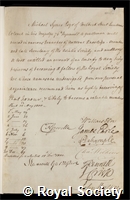 Symes, Michael: certificate of election to the Royal Society: certificate of election to the Royal Society