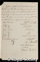 Smith, Matthew: certificate of election to the Royal Society: certificate of election to the Royal Society