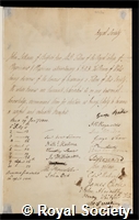Latham, John: certificate of election to the Royal Society