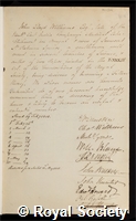 Williams, John Lloyd: certificate of election to the Royal Society