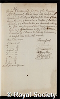 Gordon, Sir James Willoughby: certificate of election to the Royal Society