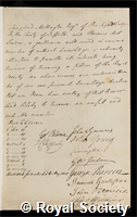 Millington, Langford: certificate of election to the Royal Society