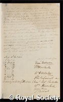 Brinkley, John, Bishop of Cloyne: certificate of election to the Royal Society