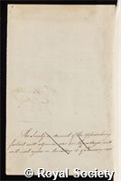 Forbes, James: certificate of election to the Royal Society