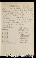 Gregory, Richard: certificate of election to the Royal Society