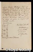 Dillwyn, Lewis Weston: certificate of election to the Royal Society