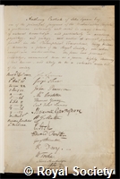 Carlisle, Sir Anthony: certificate of election to the Royal Society