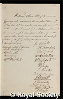 Olbers, Heinrich Wilhelm Mathias: certificate of election to the Royal Society