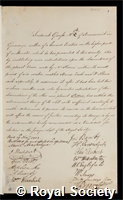 Gauss, Karl Friedrich: certificate of election to the Royal Society