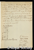 Hutchinson, Andrew: certificate of election to the Royal Society