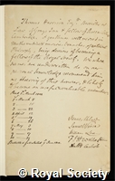 Harrison, Thomas: certificate of election to the Royal Society