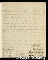 Turner, Sir Tomkyns Hilgrove: certificate of election to the Royal Society
