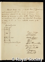 Rudge, Edward: certificate of election to the Royal Society