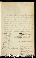 Morris, George Paulet: certificate of election to the Royal Society