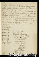 Rigaud, Stephen Peter: certificate of election to the Royal Society