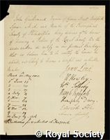 Guillemard, John Lewis: certificate of election to the Royal Society