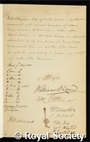 Wigram, Sir Robert: certificate of election to the Royal Society