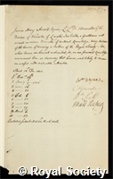 Arnold, James Henry: certificate of election to the Royal Society