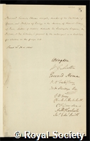 Illon, Bernard Germain Etienne de la Ville-sur-, Count of Lacepede: certificate of election to the Royal Society