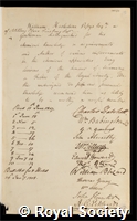 Pepys, William Hasledine: certificate of election to the Royal Society