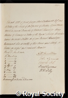 Astle, Edward: certificate of election to the Royal Society