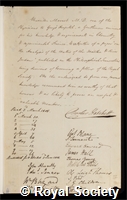 Marcet, Alexander John Gaspard: certificate of election to the Royal Society