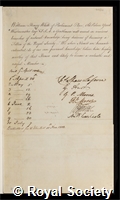 White, William Henry: certificate of election to the Royal Society